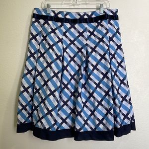 Tommy Hilfiger Plaid Pleated Lined Cotton Skirt